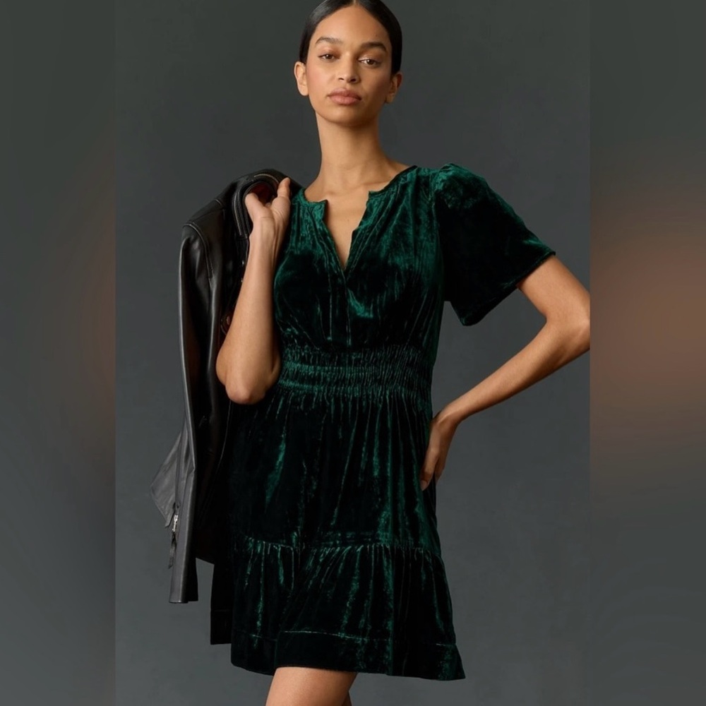 Anthropologie Somerset Mini Velvet Dress